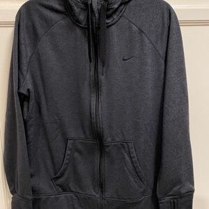 Nike Charcoal Full-Zip ThermafFit Hoodie